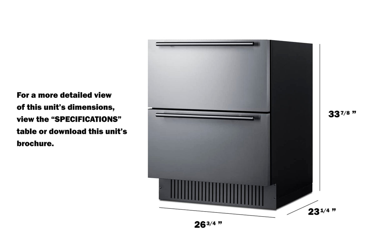 Summit Appliance Stainless Steel / 26.75x23.25x33.88 / 4.83 cubic_feet Outdoor Refrigerators