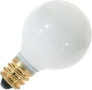Satco S3864 120V Round Candelabra Base 10-Watt G8 Globe Light Bulb, Glossy White
