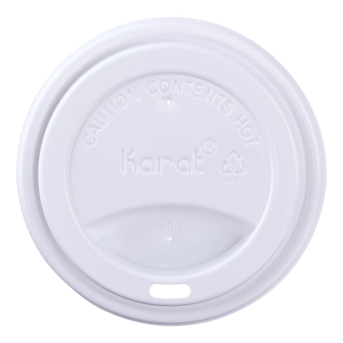10-24 oz. Sipper Dome Lid - White (Case of 1000) by Karat – PP - Polystyrene, White, Model C-KDL516W-PP