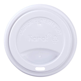 10-24 oz. Sipper Dome Lid - White (Case of 1000) by Karat – PP - Polystyrene, White, Model C-KDL516W-PP
