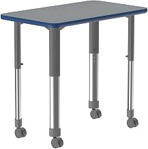 Correll Collaborative Desk with Gray Granite Finish AD3420-REC-15-09-37-CK