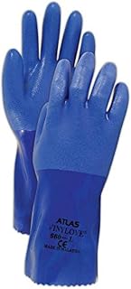 Best 660-10 SHOWA Best P660 Vinyl Ove Premium Vinyl Coated Liquid Proof Gloves, Blue, 10/XL (12 Pair)