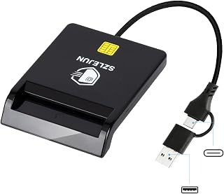CAC Reader USB A/USB Type-C - DOD Military CAC Smart Card Reader for Win/Mac/Linux/Android- PIV, PKI, EMV, eSIM, eID,Java Card Compatible with Testing Tools & SDK