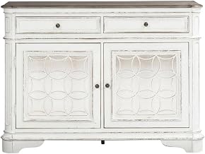 Starlight Canyon Home Solid Wood Kitchen Buffet with Drawers and Cabinets, Sideboard Buffet Cabinet with Storage for Dining Room, White