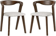 Pascan Brown Solid Wood Dining Chair Set of by Starlight Canyon Home – Full Solid Rubberwood, Fabric, Brown, Pack of 2