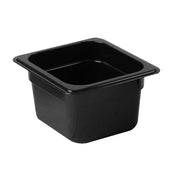 Food Pan by Thunder Group – 1/6 Size, Polycarbonate, Black, Pack of 12, Model PLPA8164BK