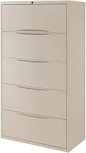 Global Industrial 36" W Premium Lateral File Cabinet, 5 Drawer, Putty