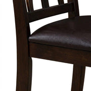 Faux Leather-Upholstered Wooden Dining Chairs Set of by Furnifact – Wood, Black, Pack of 2