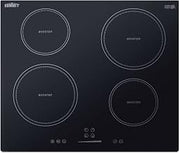 Summit 24" Induction Cooktop, 4 Cooking Zones, 208-240V Electric Cooktop, ADA Compliant Design, Black - SINC4B241B