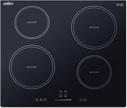 Summit 24" Induction Cooktop, 4 Cooking Zones, 208-240V Electric Cooktop, ADA Compliant Design, Black - SINC4B241B
