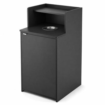 32 Gallon Black Wood Waste Receptacle Enclosure by Glownary – 35 Gallon, 35.0 gallons, Resin, Beige, Model 349trashb32
