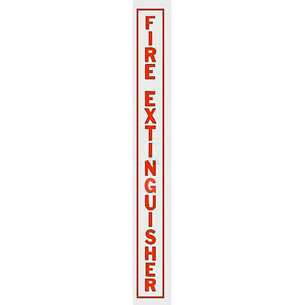 Vertical Decal Fire Extinguisher by JL Industries / Activar – 19"L x 2"W x 2"H, Vinyl, Red, Model LDVRFE