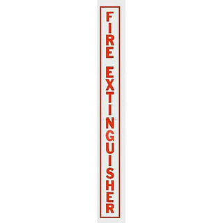 Vertical Decal Fire Extinguisher by JL Industries / Activar – 19"L x 2"W x 2"H, Vinyl, Red, Model LDVRFE