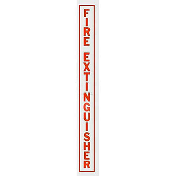 Vertical Decal Fire Extinguisher by JL Industries / Activar – 19"L x 2"W x 2"H, Vinyl, Red, Model LDVRFE
