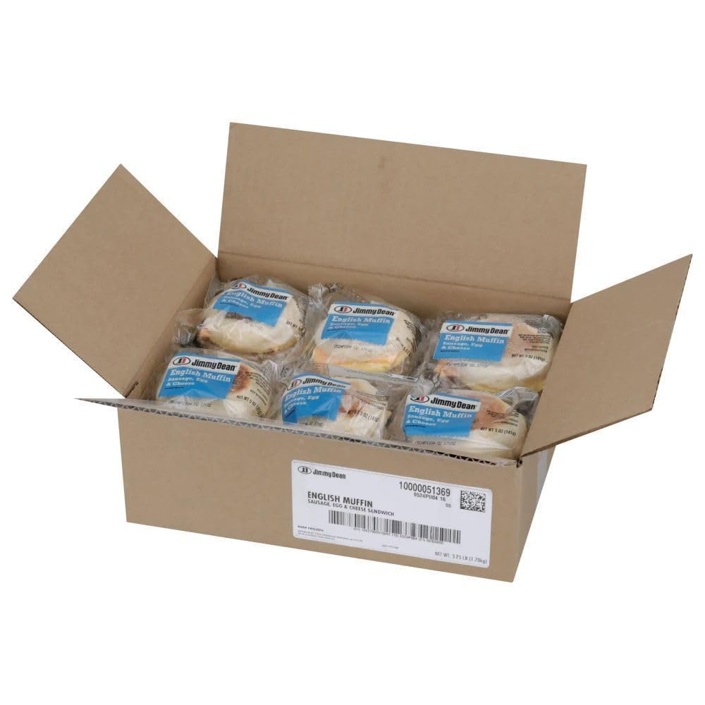 Individually Wrapped Fully Cooked Sausage, Egg And Cheese Muffin, 5 oz. (12 Count) by Jimmy Dean – 5 ounce, Pack of 12