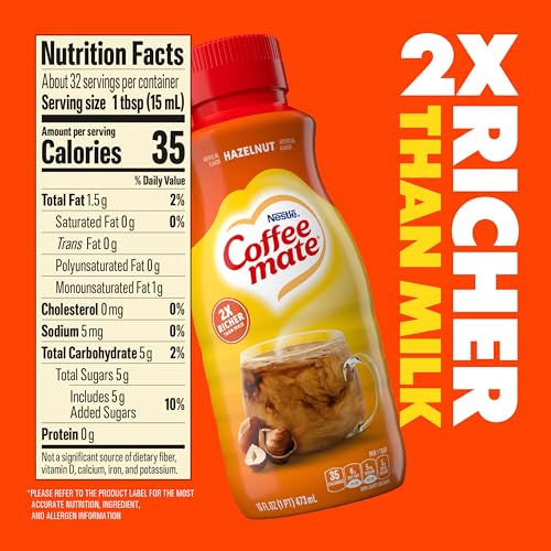 Coffee Mate Hazelnut / 16 Fl Oz (Pack of 6) / 6 Beverages