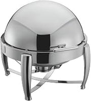HUBERT Chafer with Roll Top Round 6 Quart Stainless Steel- 20 1/4 L x 19" W x 18 1/2 H