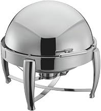 HUBERT Chafer with Roll Top Round 6 Quart Stainless Steel- 20 1/4 L x 19" W x 18 1/2 H