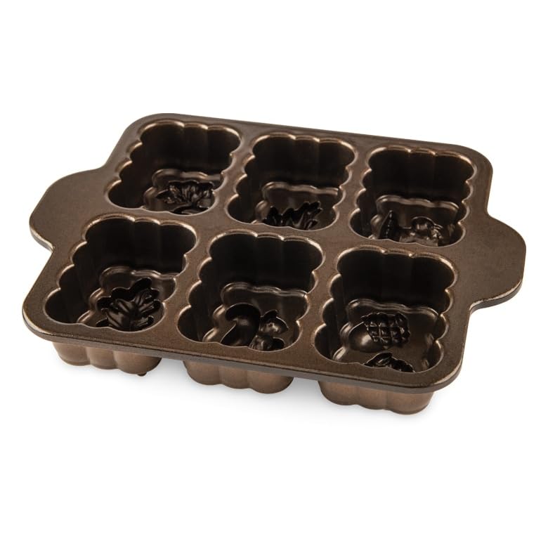 Harvest Mini Loaf Pan by Nordic Ware – 5-Cup, 5.0 cups, Aluminum, Brown, Model 84448