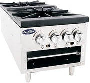Cook Rite ATSP-18-2L Two Burner Stock Pot Stove Propane Stainless Steel Countertop - 160,000 BTU