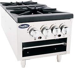 Cook Rite ATSP-18-2L Two Burner Stock Pot Stove Propane Stainless Steel Countertop - 160,000 BTU