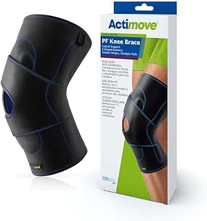 Actimove Sports Edition Knee Brace Lateral Support Simple Hinges, Condyle Pads J-Shaped Buttress | Left Leg Knee Support for Meniscus Tear, Pain, ACL, MCL, Injury Recovery, Black, Medium