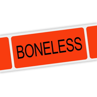 Specialty Printing Boneless Grabber Label Dayglo Red with Black Print by Phipps Label – 1.375*0.75 inches, Sticker, Dayglo Red With Black Print, Pack of 1000, Model 80144