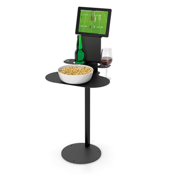 Indoor-Outdoor SideBar Table with Tablet Holder by Global Industrial – Aluminum, Black, Model TT-2019