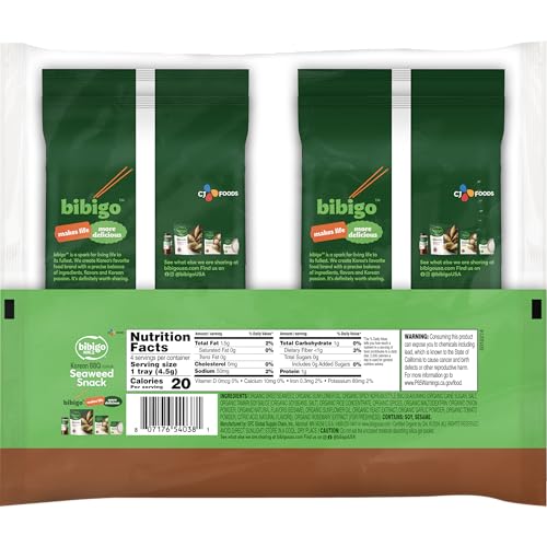 bibigo 0.16 Ounce (Pack of 24) / 24 Seaweed Snacks