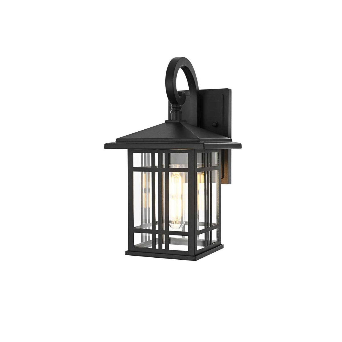 Harley One Light Outdoor Wall Sconce Black by Lighting Design – Aluminum, Black, Model OD613W12BK