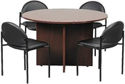 Boss Office Products 42" W Conference Table with 4 Stacking Chairs in Mahogany
