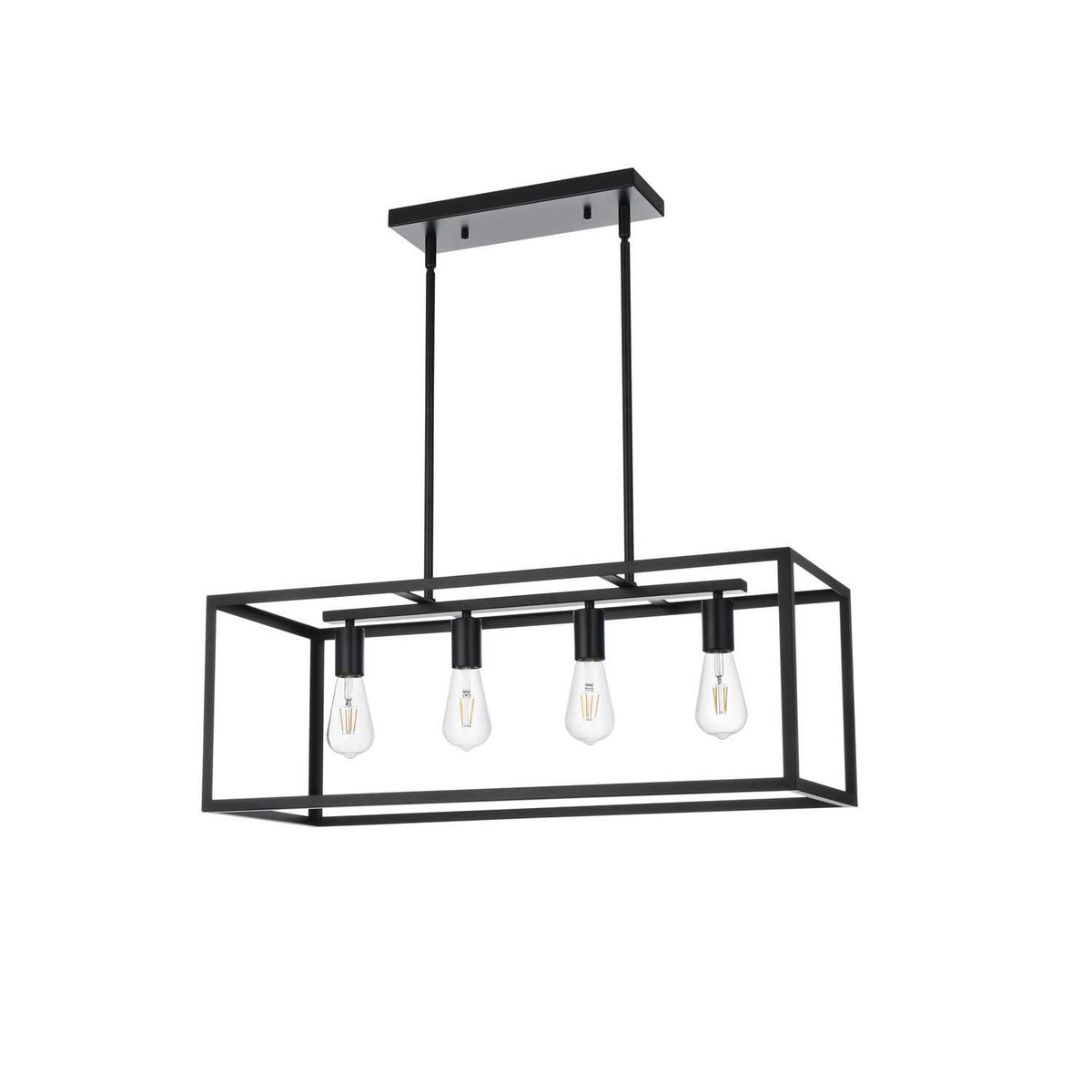 Judah Four Light Pendant Black by Lighting Design – Iron, Black