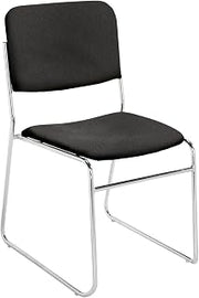 National Public Seating Fabric Padded Stack Chair Ebony Black