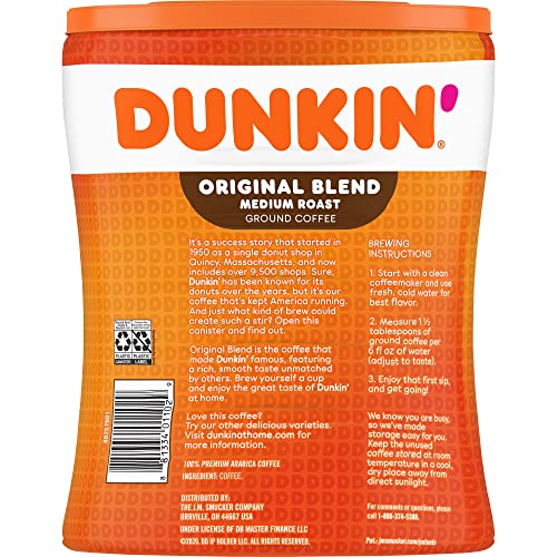 Dunkin' Original Blend / 30 Ounce (Pack of 4) / coffee Ground Coffee