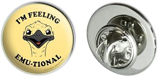 I'm Feeling Emu-tional Emotional Emu Funny Humor Metal 0.75" Lapel Hat Pin Tie Tack Pinback
