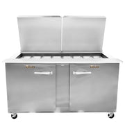 Dealers Choice Compact Prep Table Refrigerator With Low-Profile Flat Lid by Traulsen – Stainless-Steel/White, Model UST6012-LR-SB
