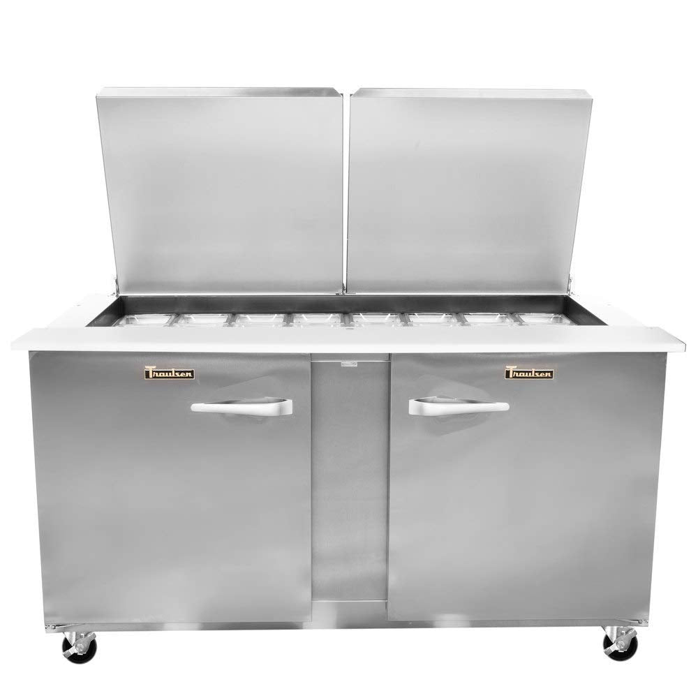 Dealers Choice Compact Prep Table Refrigerator With Low-Profile Flat Lid by Traulsen – Stainless-Steel/White, Model UST6012-LR-SB