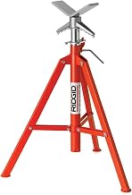 RIDGID 22168 Model VF-99 V Head High Folding Pipe Stand, 12-inch Pipe Stand, Red