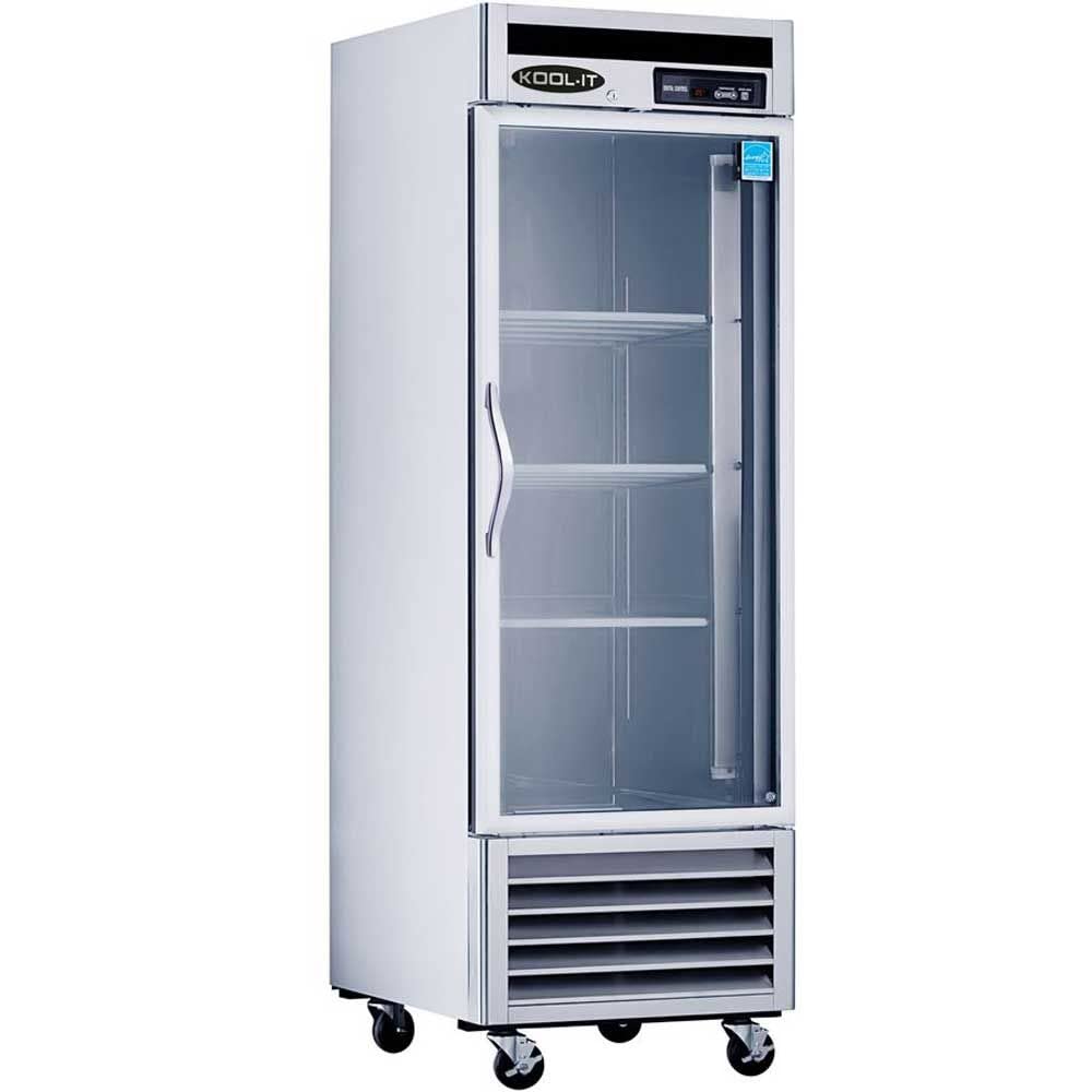 Single Glass Door Reach-In Refrigerator Bottom Mount KOOL-IT KBSR-1G by MVP Kool-It – 21 cubic_feet