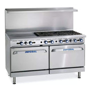 Gas Restaurant Range 60"W with (6) Open Burners by Imperial – 4.6 unknown_modifier, Stainless Steel, Model IR-6-G24