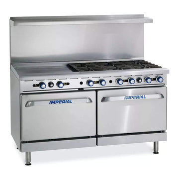 Gas Restaurant Range 60"W with (6) Open Burners by Imperial – 4.6 unknown_modifier, Stainless Steel, Model IR-6-G24