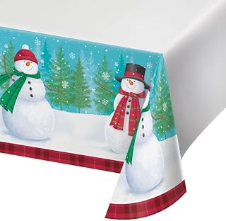 Creative Converting Smiling Snowman Paper Tablecloth