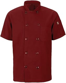 Red Kap 046XCH-SS-M M Ss Chef Coat W/Mimix And Ob - Ch SS M