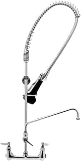 T&S Brass B-0133-A08-B08C Easy Install Pre-Rinse Spring Action 8-Inch Wall Mount Base with 8-Inch Add-On Wall Bracket