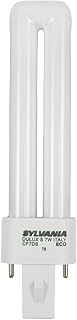 SYLVANIA DULUX 7W Single Compact Fluorescent Lamp, GX23 2-Pin Base, 4100K Cool White, 1 Pack