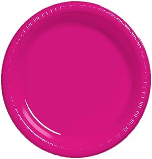 Creative Converting Touch of Color 20 Count Plastic Lunch Plates, Hot Magenta
