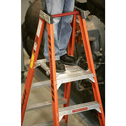 () Platform Ladder by Werner – 54.25"L x 30.5"W x 7.56"H, Fiberglass, Orange, Model P7406