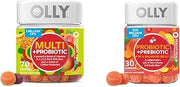 OLLY Multi + Probiotic Adult Multivitamin Gummy, 1 Billion CFUs, Digestive and Immune Support & Probiotic + Prebiotic Gummy, Digestive Support and Gut Health, 500 Million CFUs, Fiber