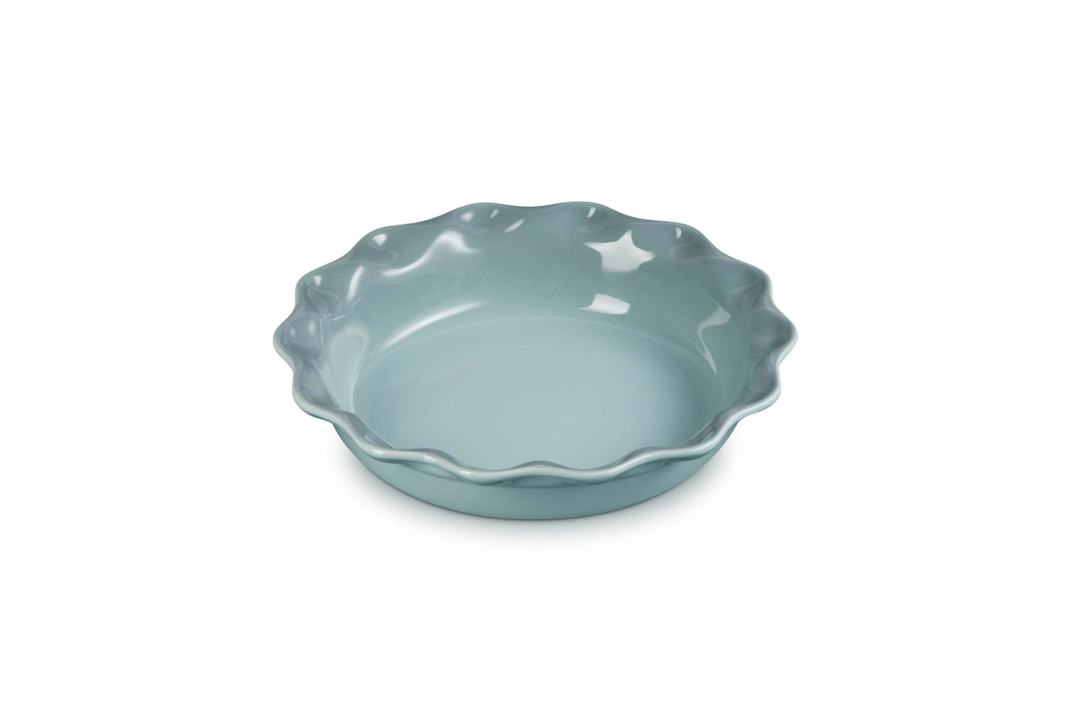 Le Creuset Stoneware Fluted Pie Dish, 9 Inch, Sea Salt