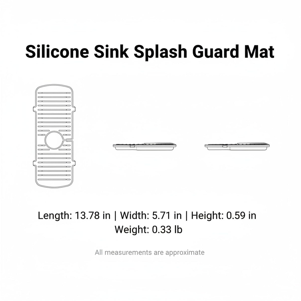 Silicone Splash Guard Mat by Generic – 13.78 x 5.71 x 0.59 in, Silicone, Green, Model J2026K08W16A0810120Z5TIJ